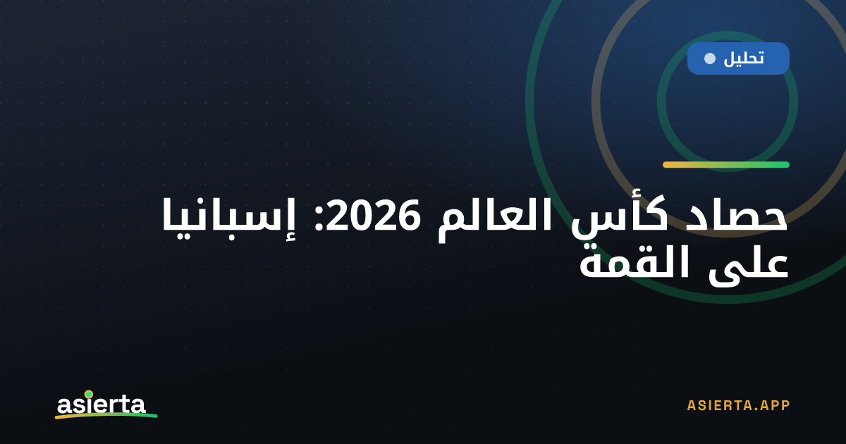 حصاد كأس العالم 2026: إسبانيا على القمة