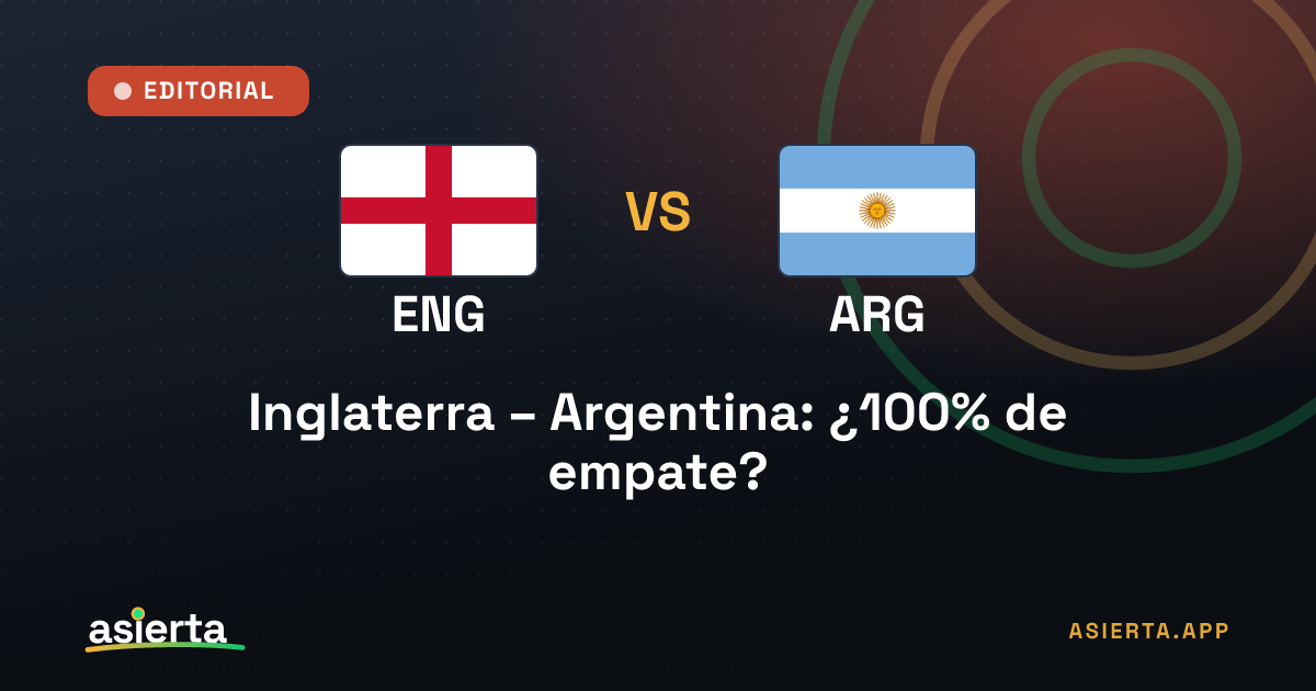 Inglaterra – Argentina: ¿100% de empate?