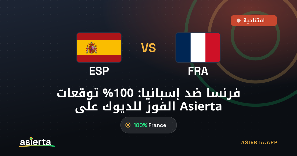 فرنسا ضد إسبانيا: 100% توقعات الفوز للديوك على Asierta